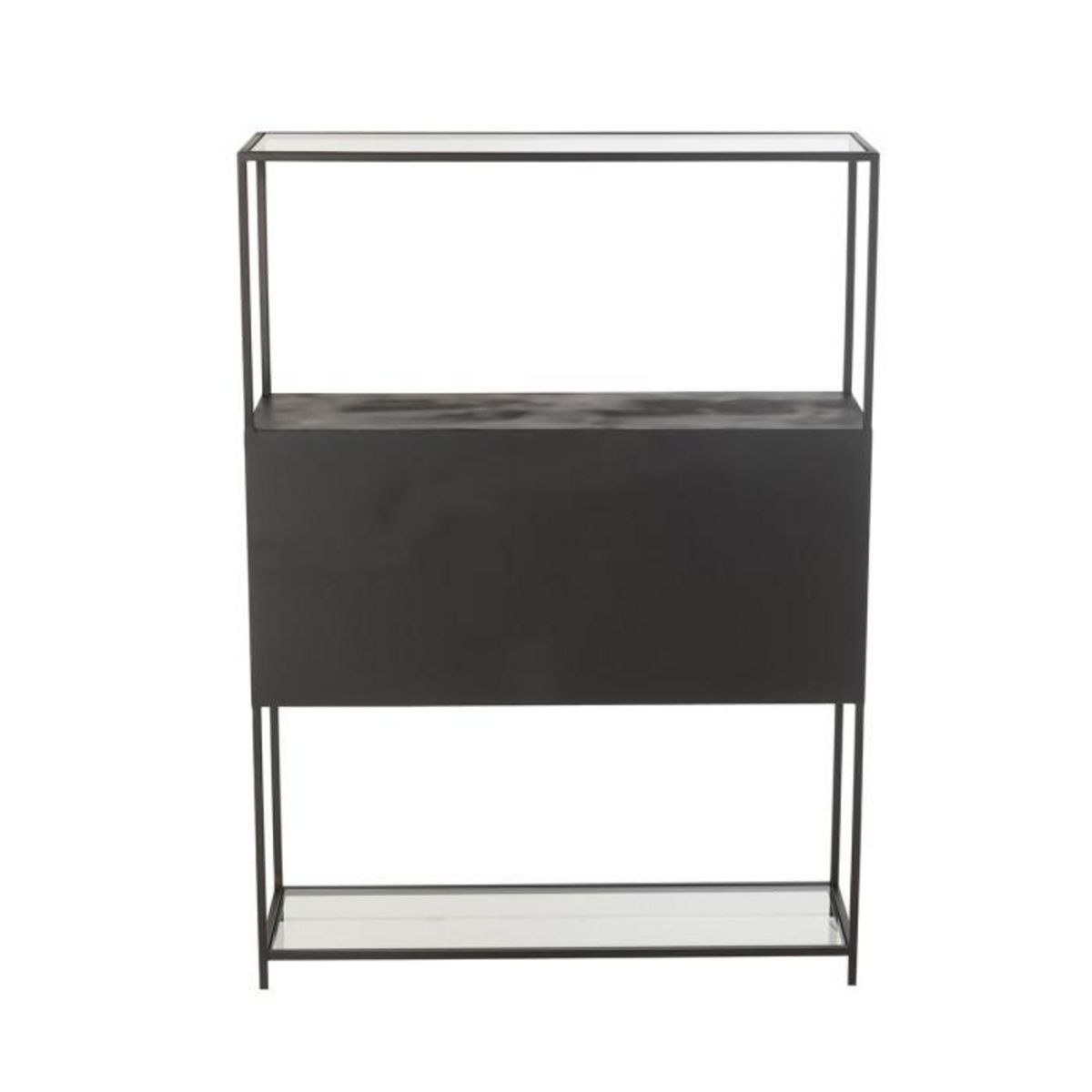 Paris Prix Étagère 2 Portes en Métal  Maryanne  126cm Noir