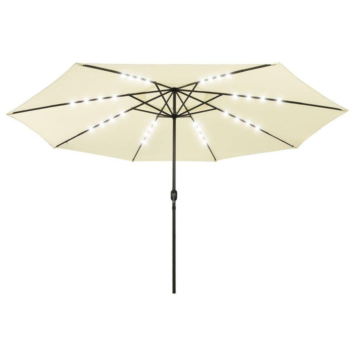 VIDAXL Parasol de jardin avec lumieres LED et mat en metal 400cm sable