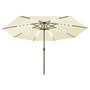 Voir la diapositive 2 : VIDAXL Parasol de jardin avec lumieres LED et mat en metal 400cm sable