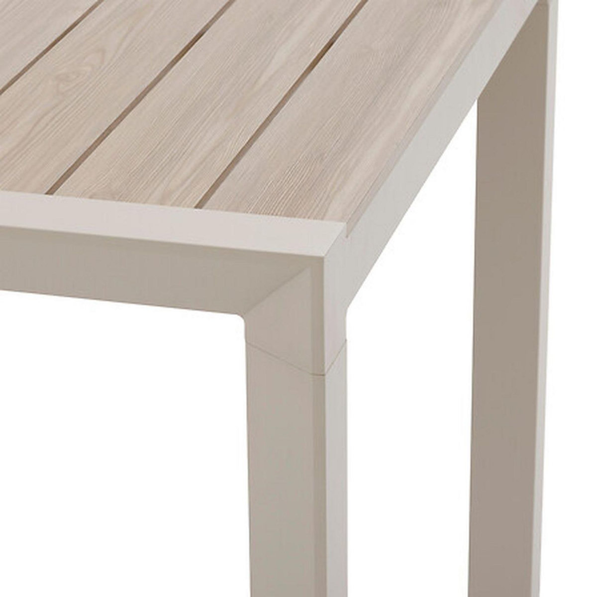 HESPERIDE Table de jardin fixe en aluminium effet bois 6 places EVASION