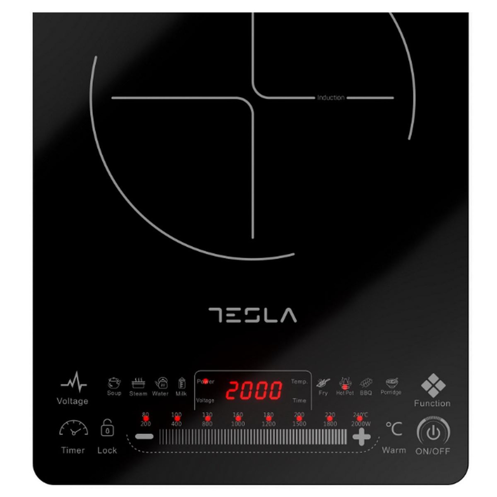 TESLA Table de cuisson induction 1 feux 2000w - ic400b