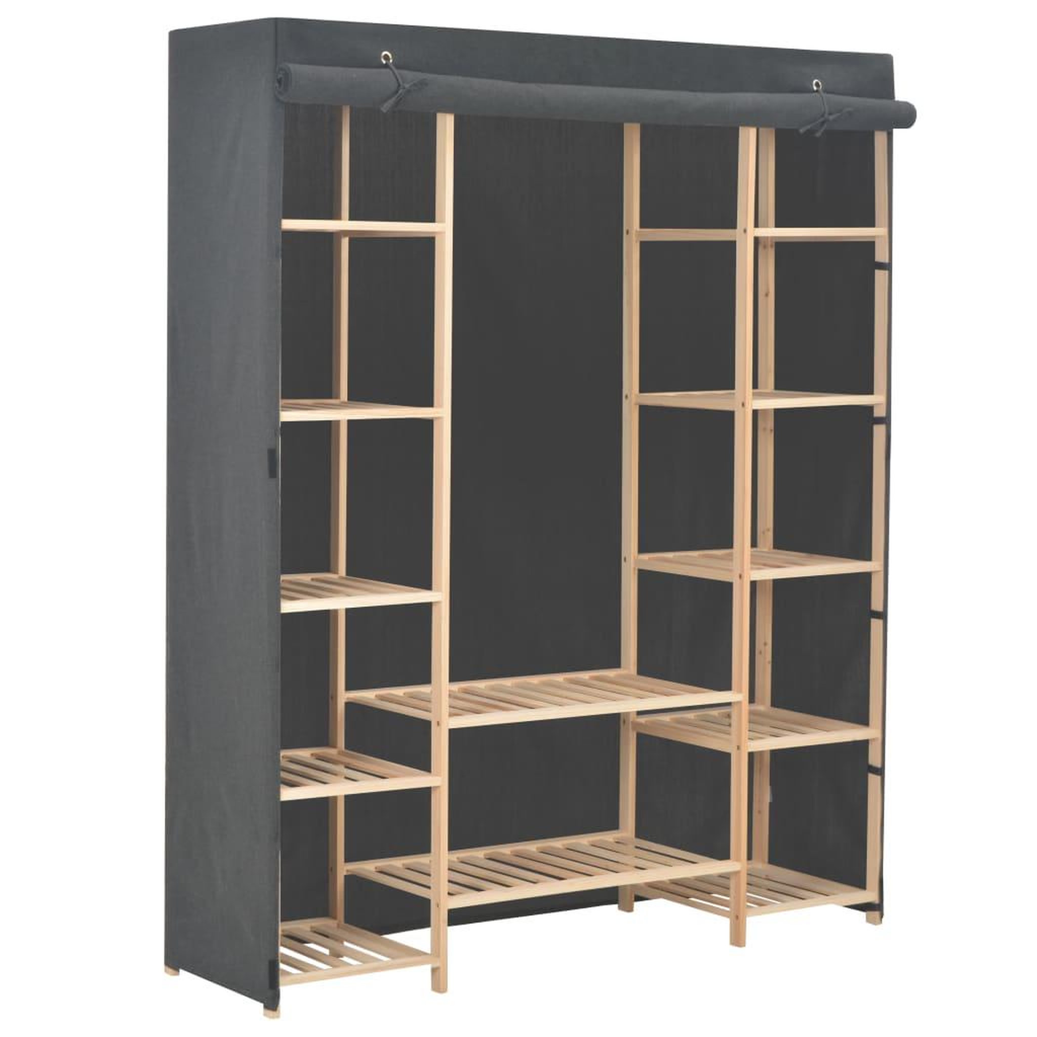 Voir la diapositive 1 : VIDAXL Garde-robe Gris 135 x 40 x 170 cm Tissu