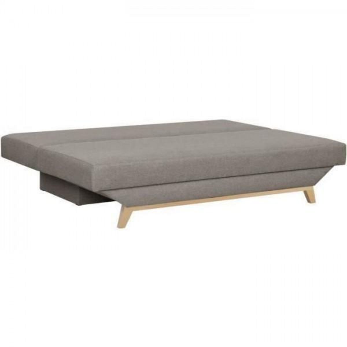 MARKET24 TEIJO Banquette convertible 3 places avec coffre de rangement - Tissu Taupe - L187 x P 91 x H 82 cm