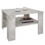 IDIMEX Table basse SEJOUR, table de salon de forme carrée avec 1 étagère espace de rangement ouvert, en mélaminé décor béton