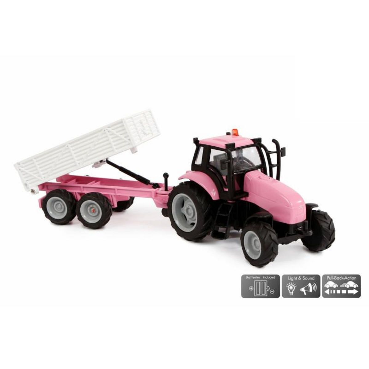 GLOB KIDS Kids Globe Die-cast Tactor with Trailer - Pink