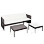 Voir la diapositive 3 : VIDAXL Salon de jardin 3 pcs avec coussins resine tressee marron