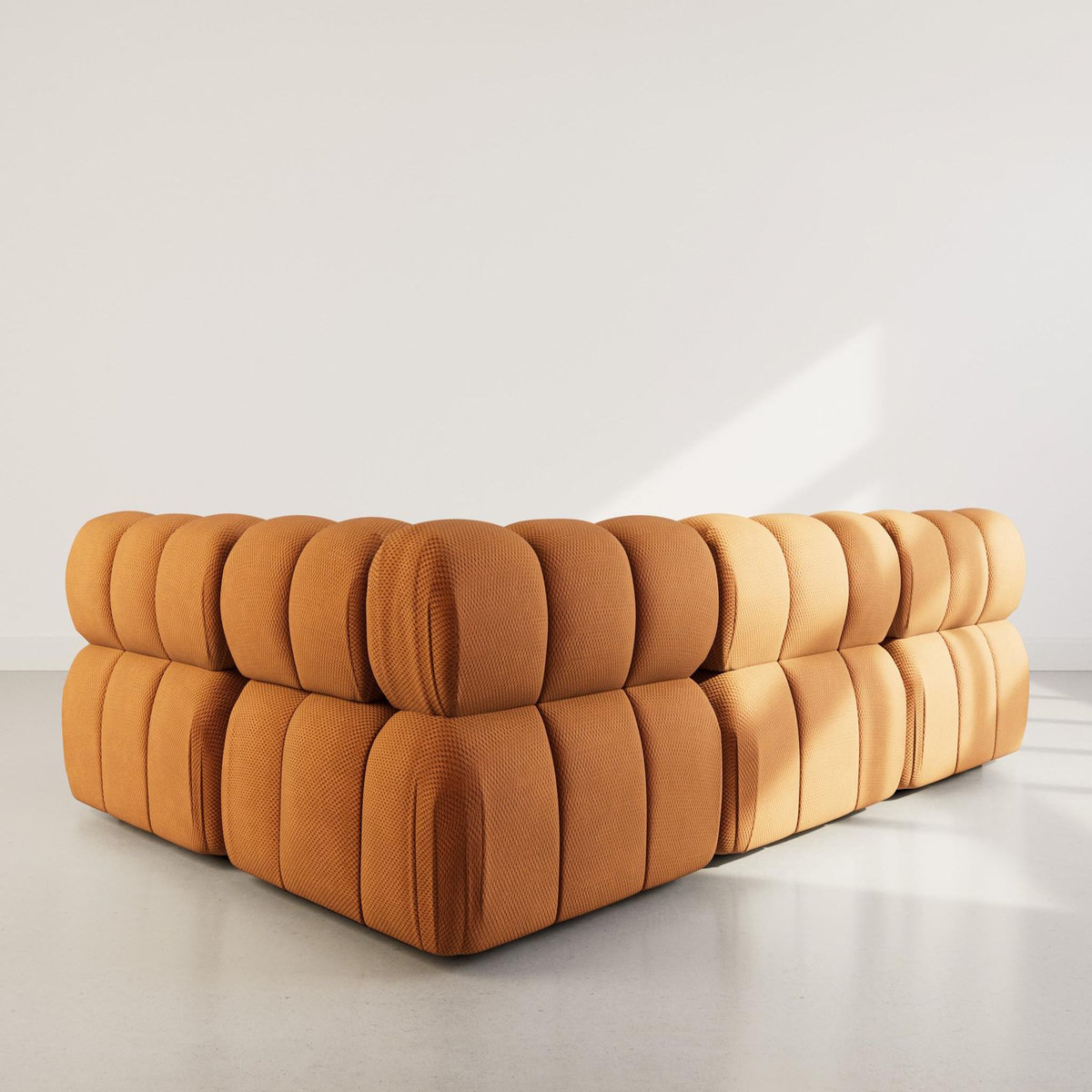 LISA DESIGN Ruby - canapé modulable d'angle droit 5 places en velours texturé