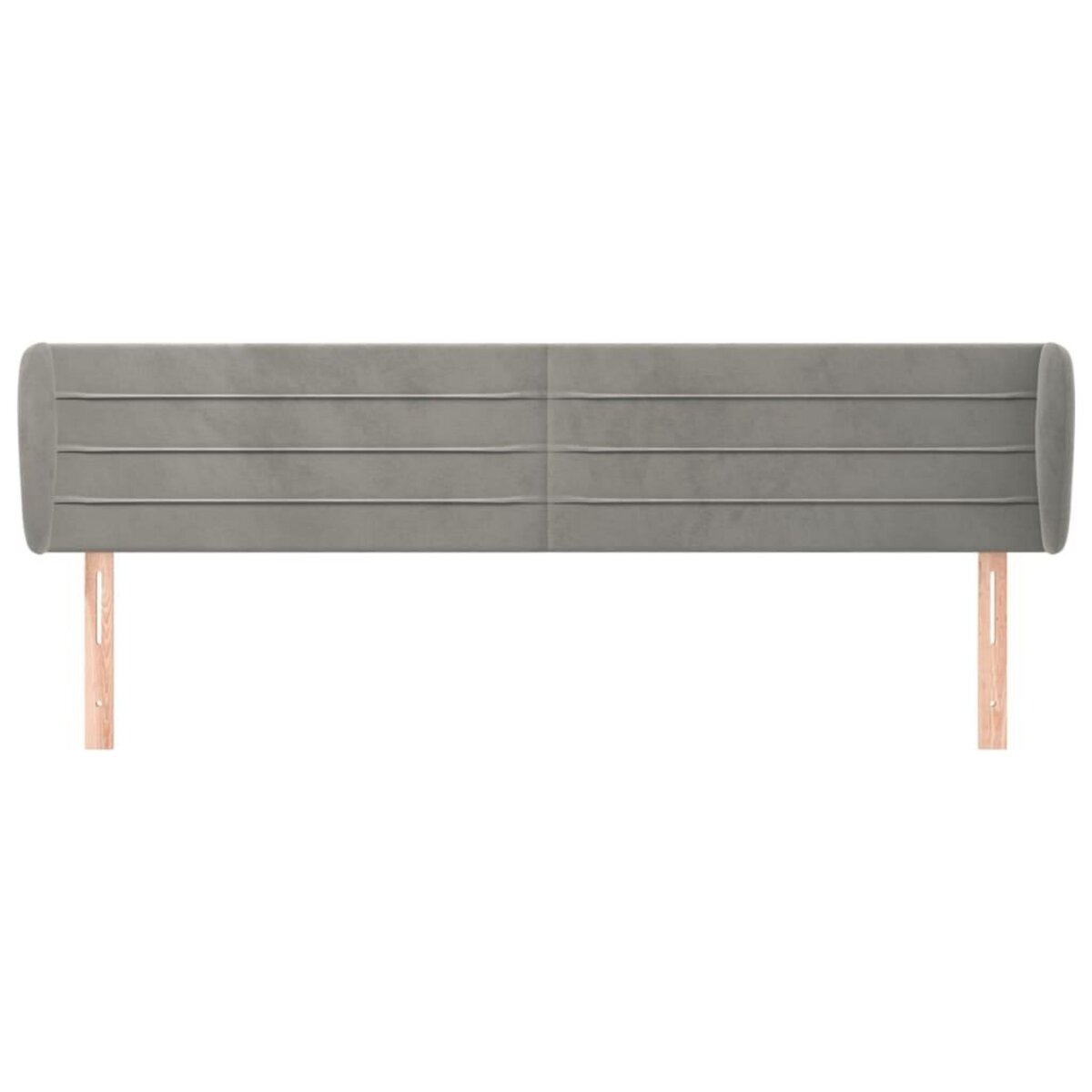 VIDAXL Tete de lit avec oreilles Gris clair 163x23x78/88 cm Velours