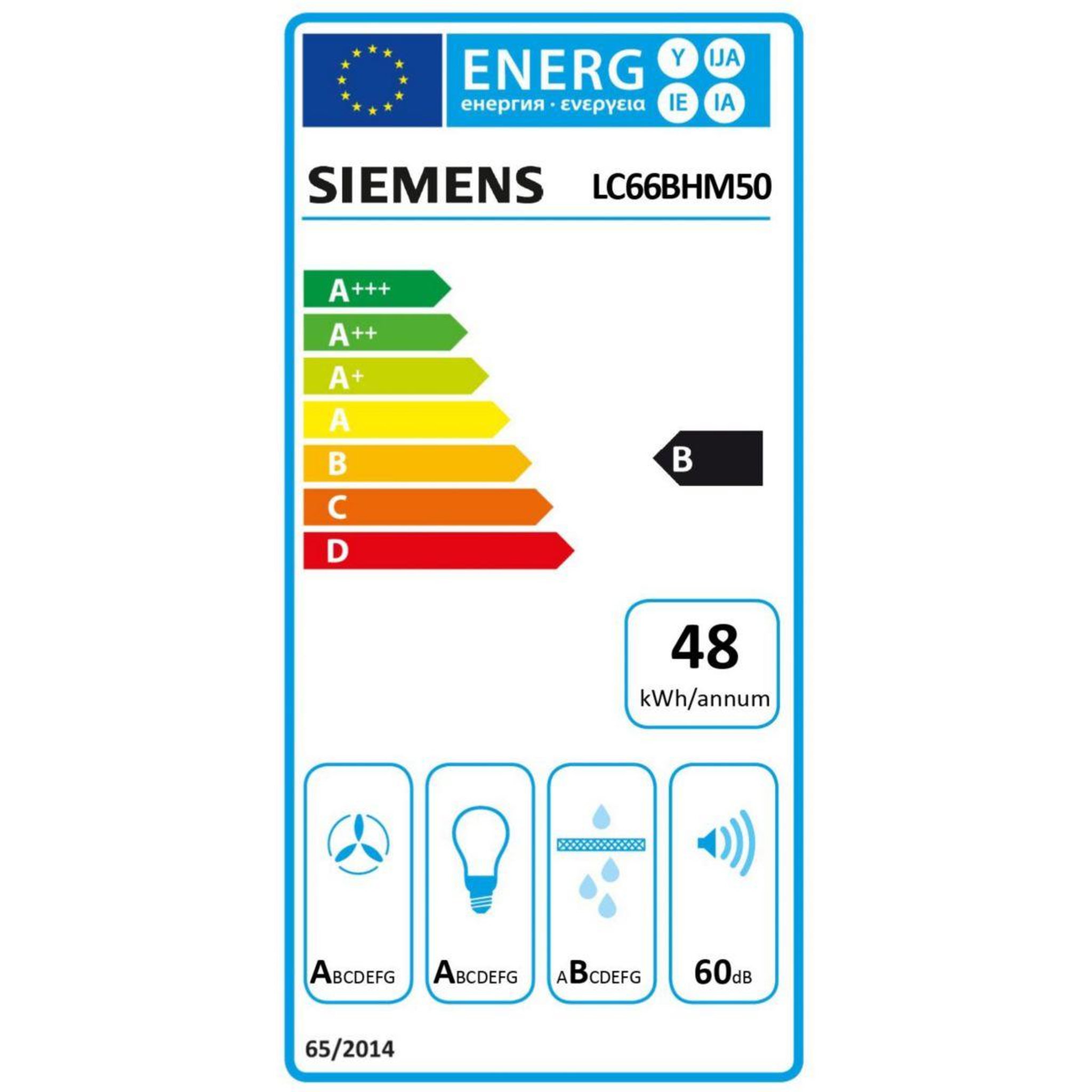 Voir la diapositive 6 : Siemens Hotte décorative murale LC66BHM50