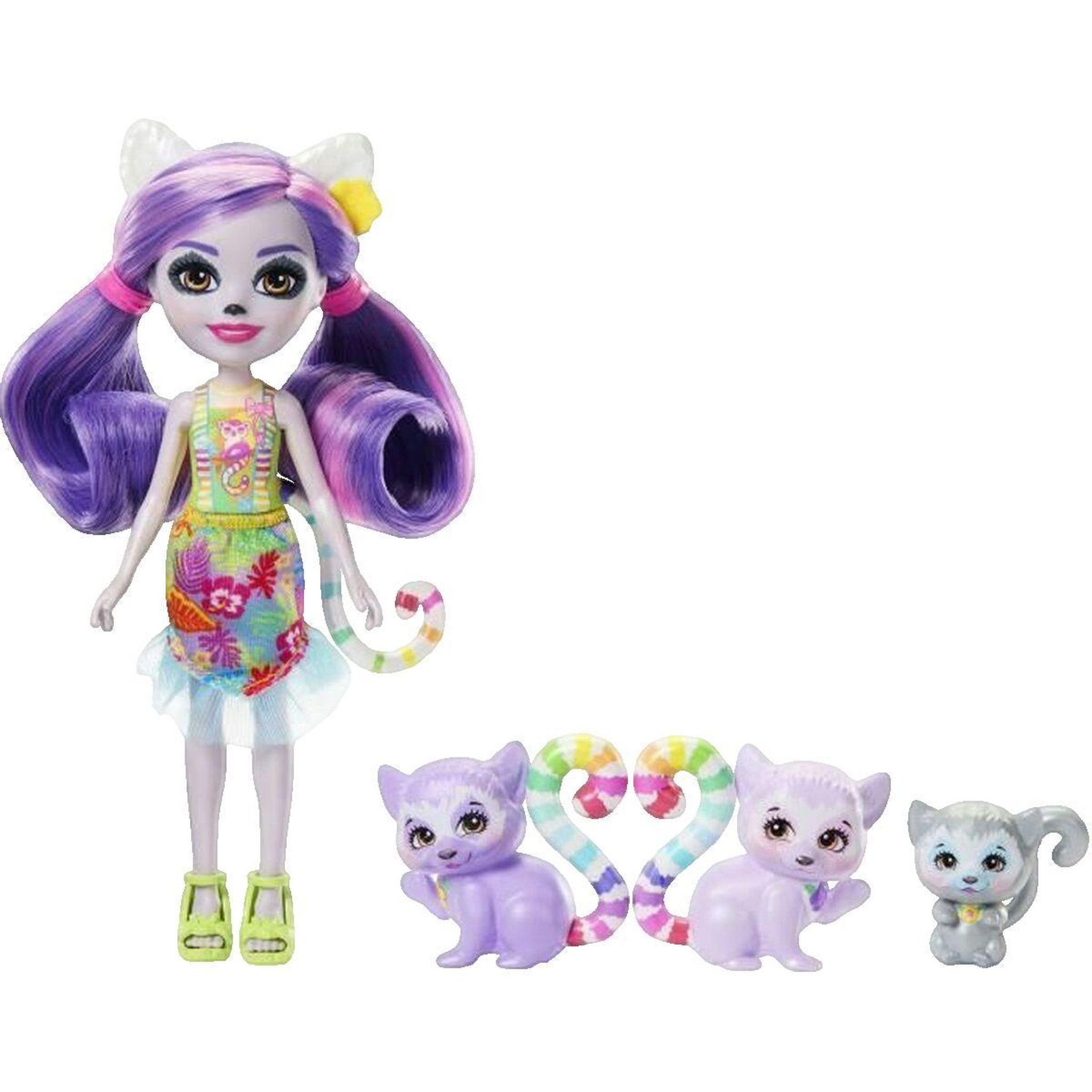 ENCHANTIMALS Poupée Enchantimals Famille Lorinda Lémur colorée