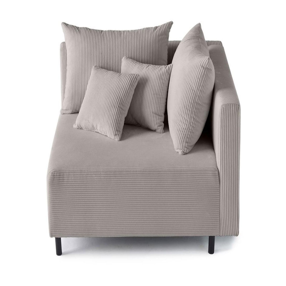 LISA DESIGN Edinburg - module d'assise d'angle droit - en velours côtelé