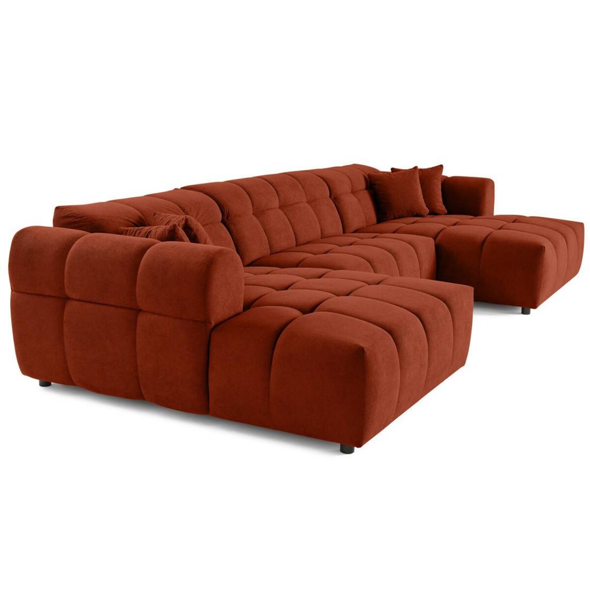 LISA DESIGN Ray - canapé panoramique en u 7 places en tissu texturé