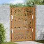 Voir la diapositive 1 : VIDAXL Porte de jardin acier resistant aux intemperies design feuilles