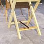 Voir la diapositive 4 : OUTSUNNY Table de jardin style naturel cosy - dim. 68L x 44l x 75H cm - bois sapin verni