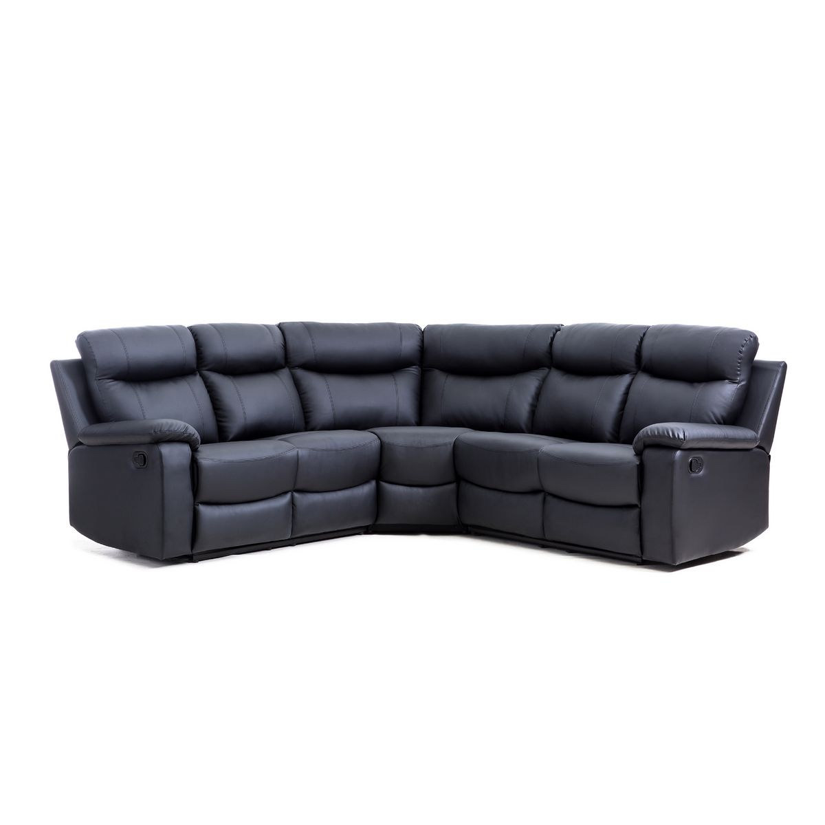 Canapé d'angle 6 places relax manuel simili HELENE