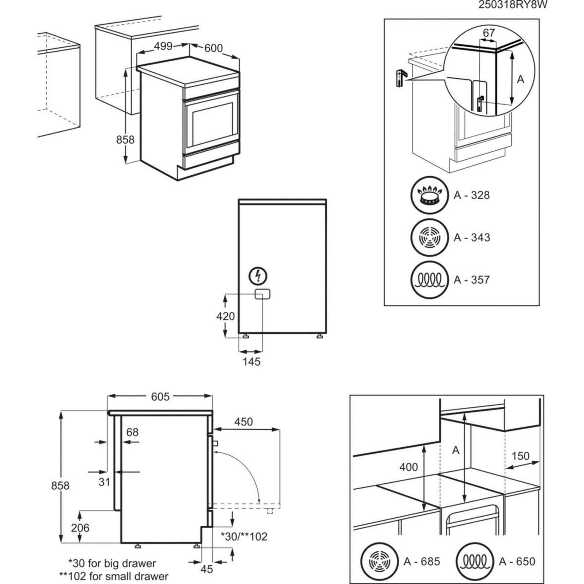 Voir la diapositive 5 : ELECTROLUX Cuisinière vitrocéramique ekr524275k