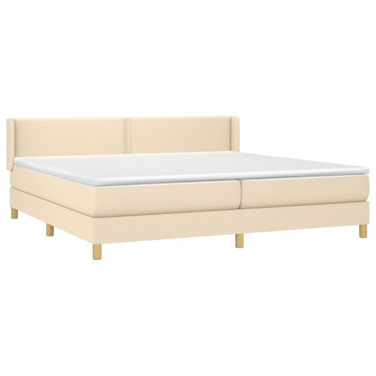 VIDAXL Sommier a lattes de lit avec matelas Creme 200x200 cm Tissu