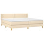Voir la diapositive 3 : VIDAXL Sommier a lattes de lit avec matelas Creme 200x200 cm Tissu