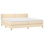 Voir la diapositive 3 : VIDAXL Sommier a lattes de lit avec matelas Creme 200x200 cm Tissu