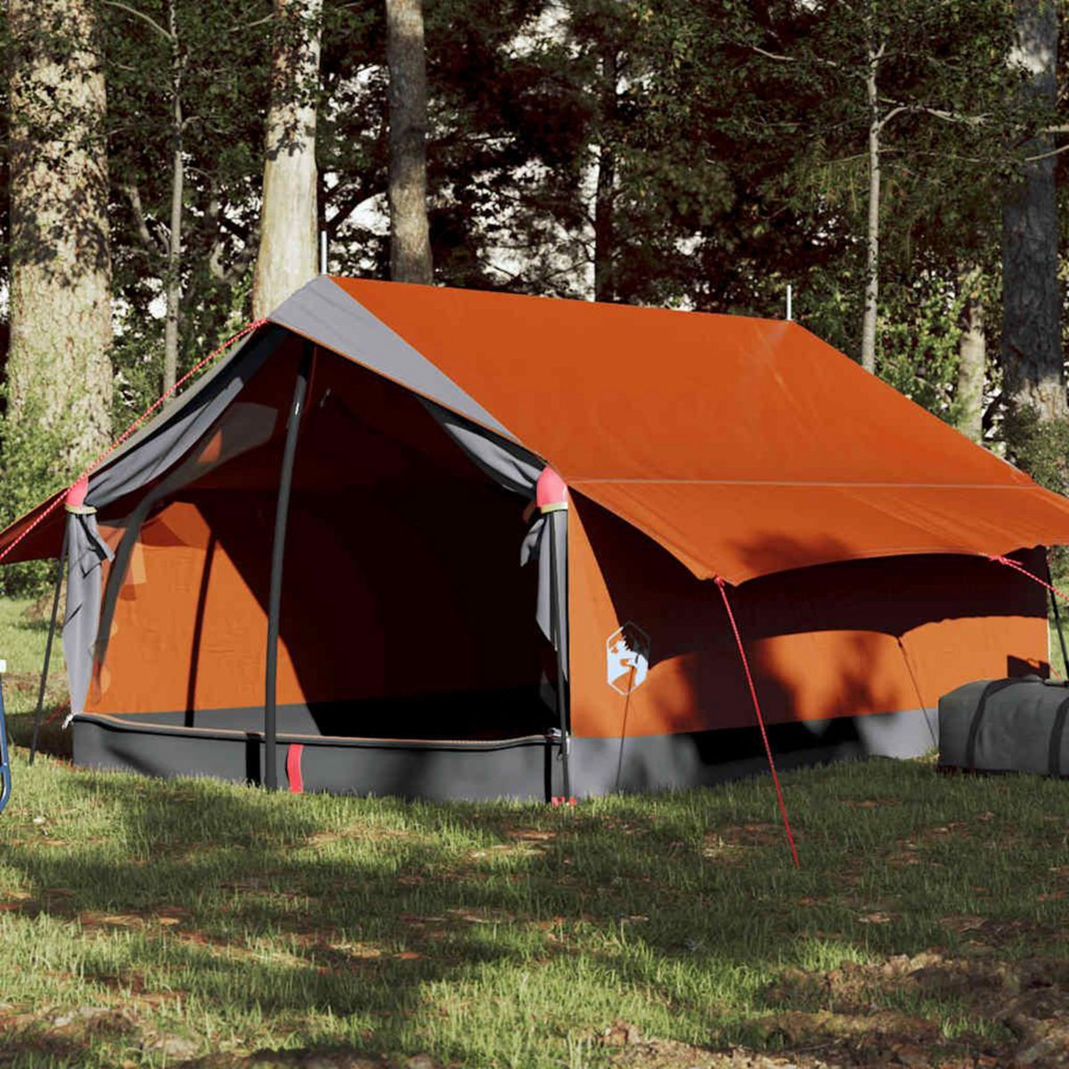 VIDAXL Tente de camping 2 personnes gris et orange impermeable