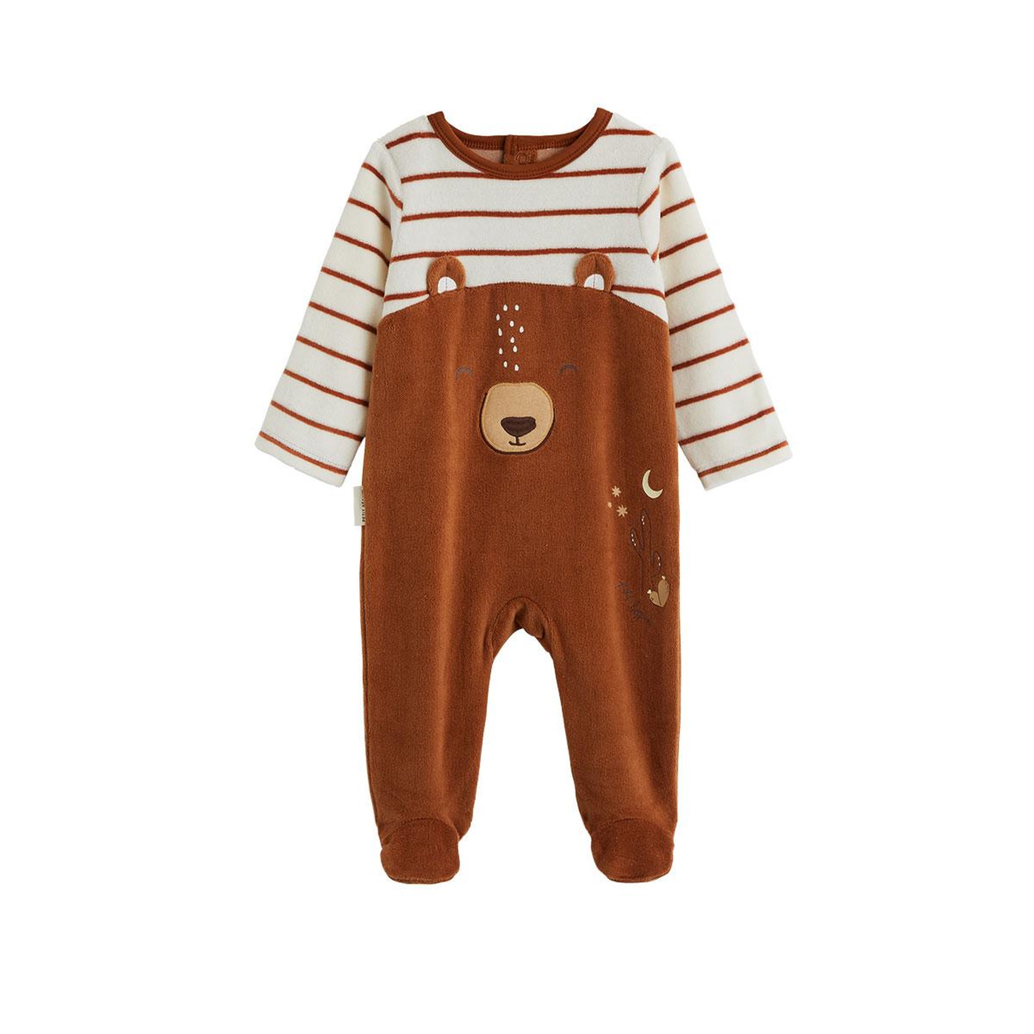 Voir la diapositive 1 : PETIT BEGUIN Pyjama bébé en velours moka
