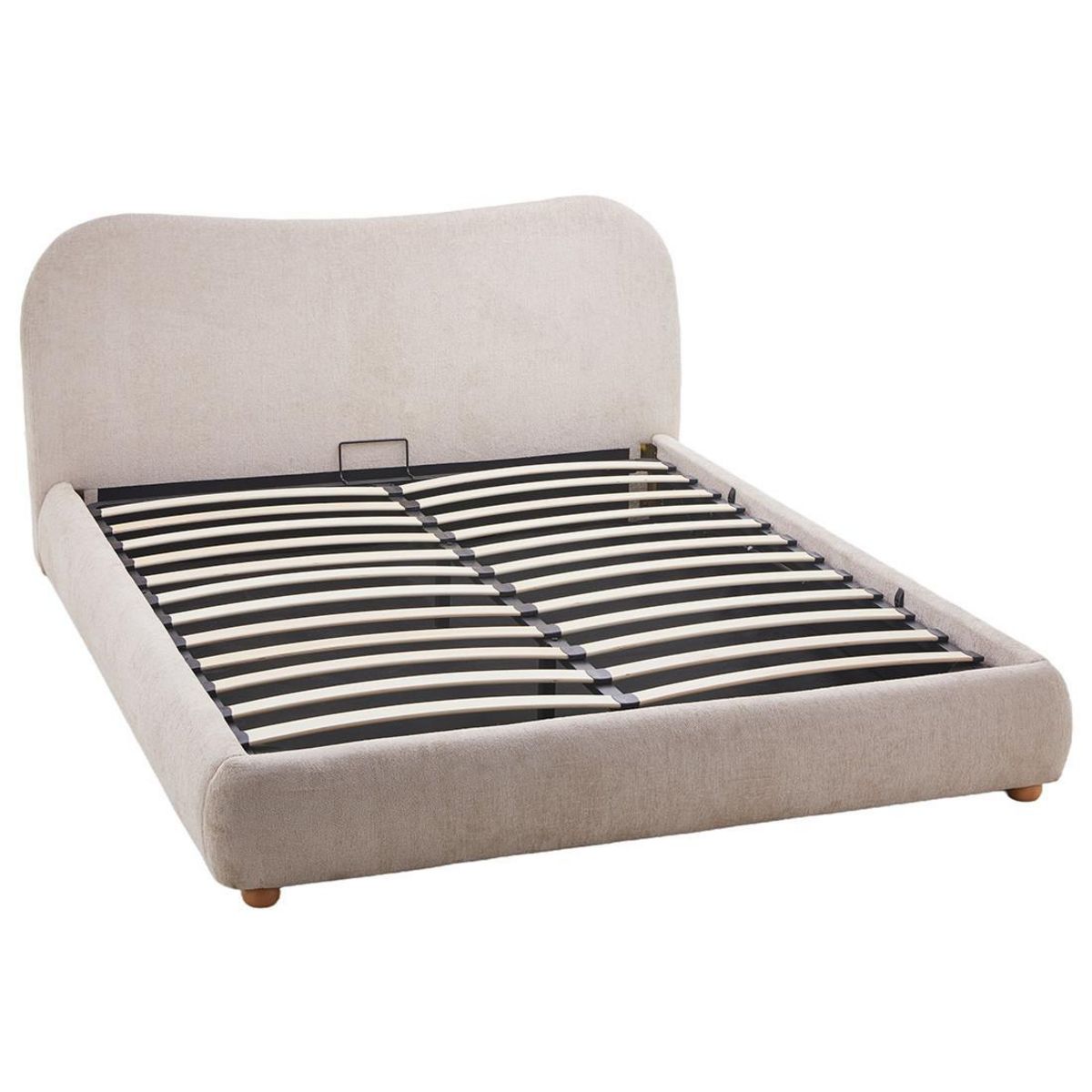 BEST MOBILIER Hugo - lit coffre - 160x200 cm - en velours texturé