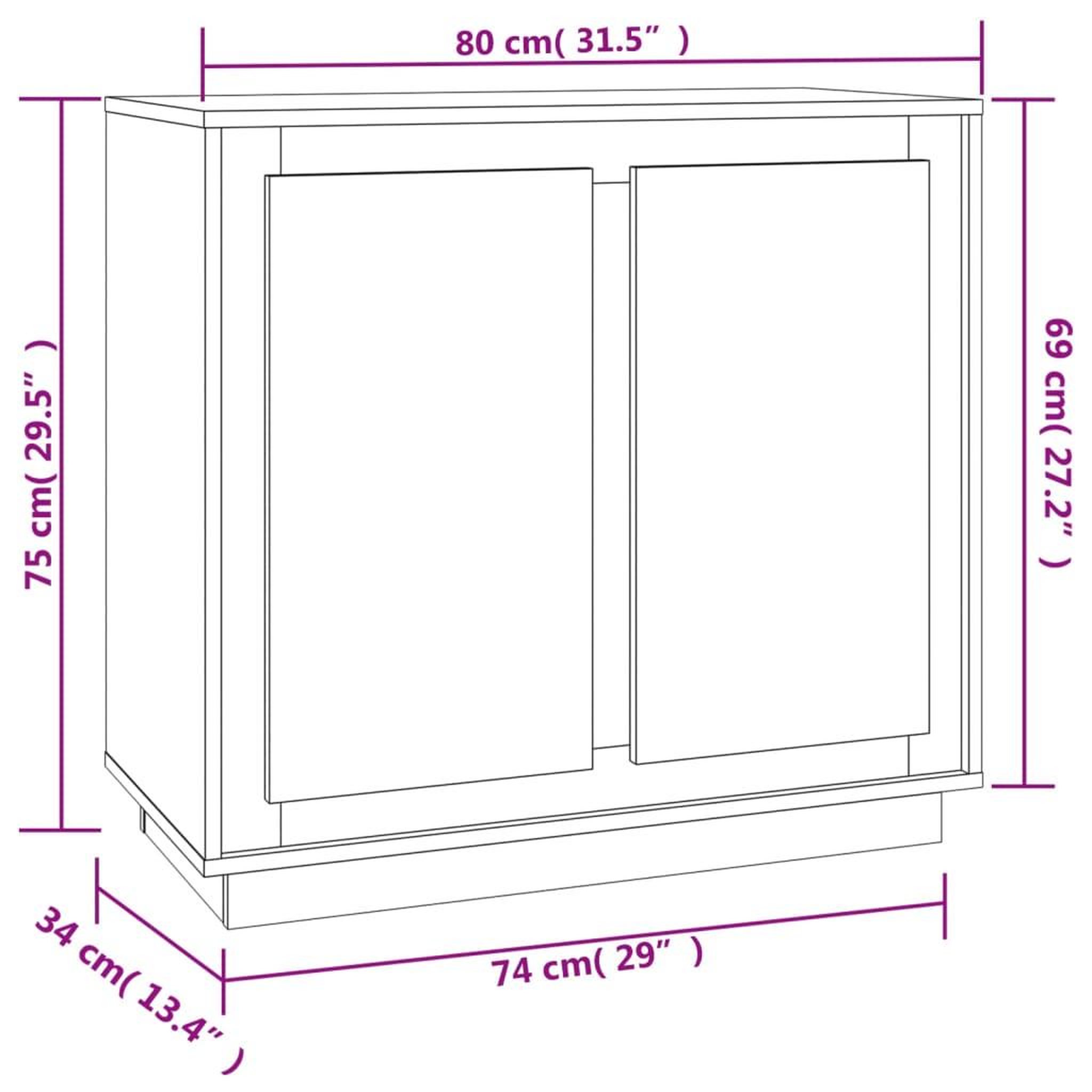 Voir la diapositive 6 : VIDAXL Buffet chene fume 80x34x75 cm bois d'ingenierie