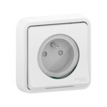 Schneider Electric Prise avec terre étanche complet Mureva Styl, SCHNEIDER ELECTRIC, blanc