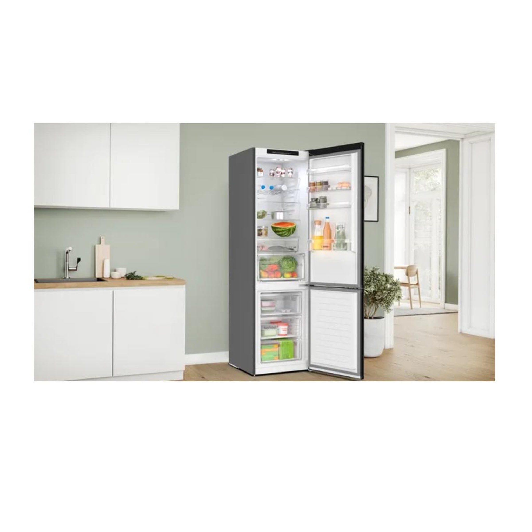 Voir la diapositive 4 : BOSCH Réfrigérateur combiné 60cm 363l acier brossé noir - KGN392XCF