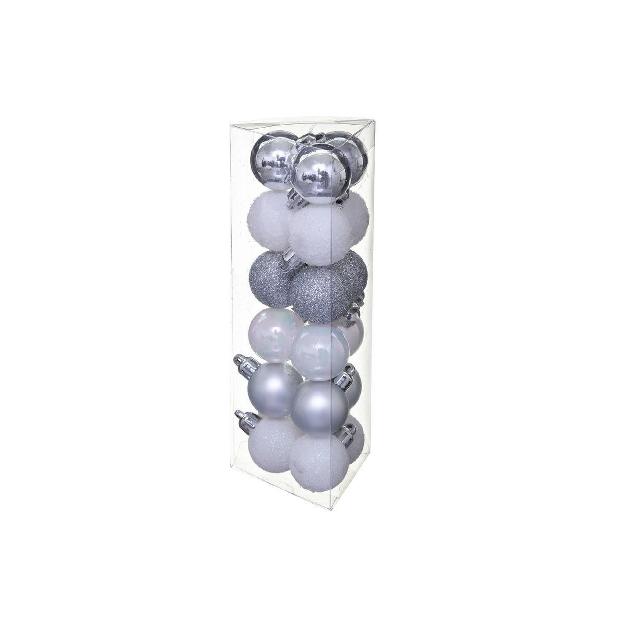 FEERIC LIGHT & CHRISTMAS Lot de 18 boules de noël  colorama  3cm argent & blanc