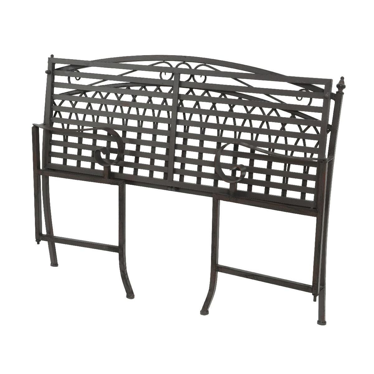 JARDIDECO Banc de jardin en métal gris - Jardideco