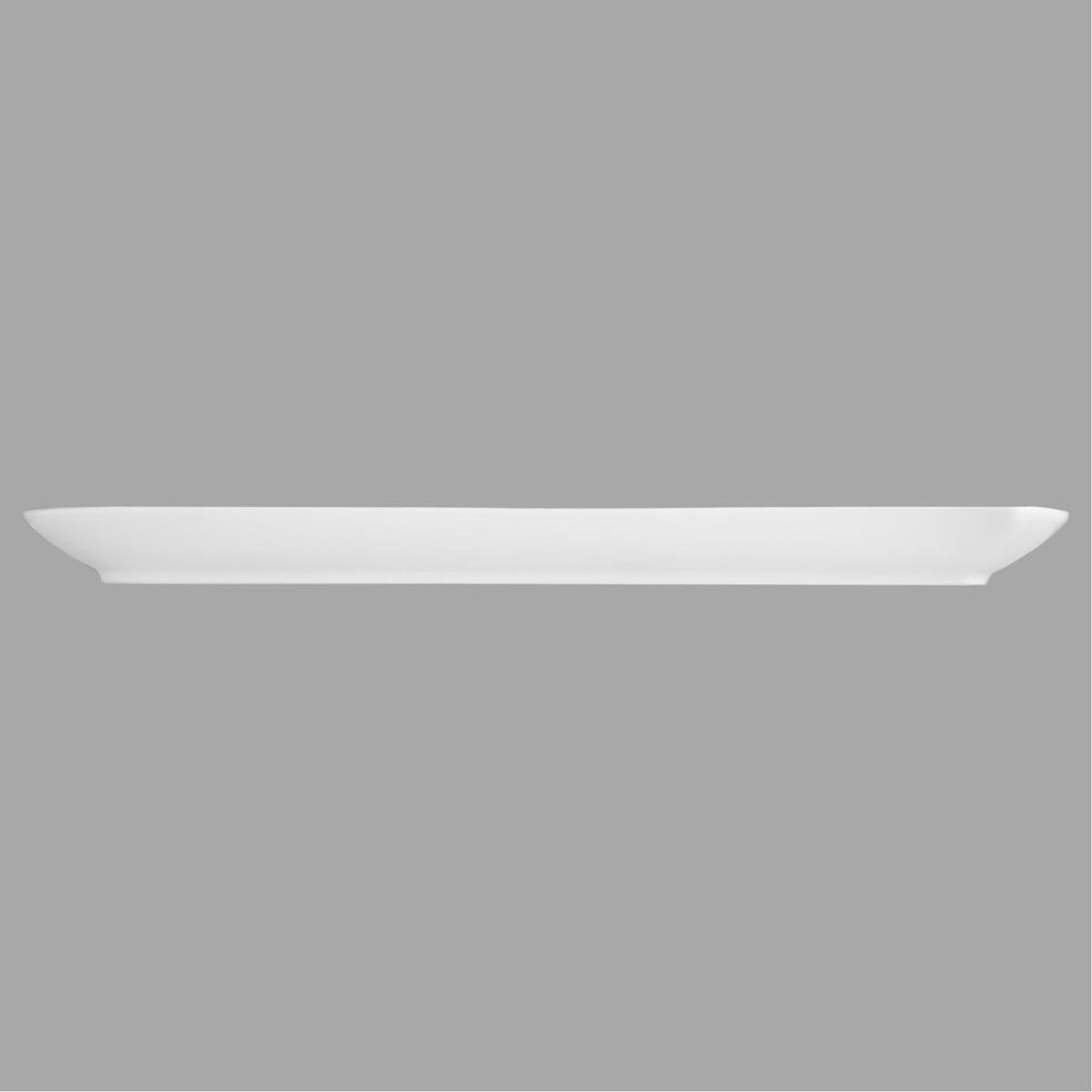 SECRET DE GOURMET Lot de 6 Plats Rectangulaires  Vague  37cm Blanc
