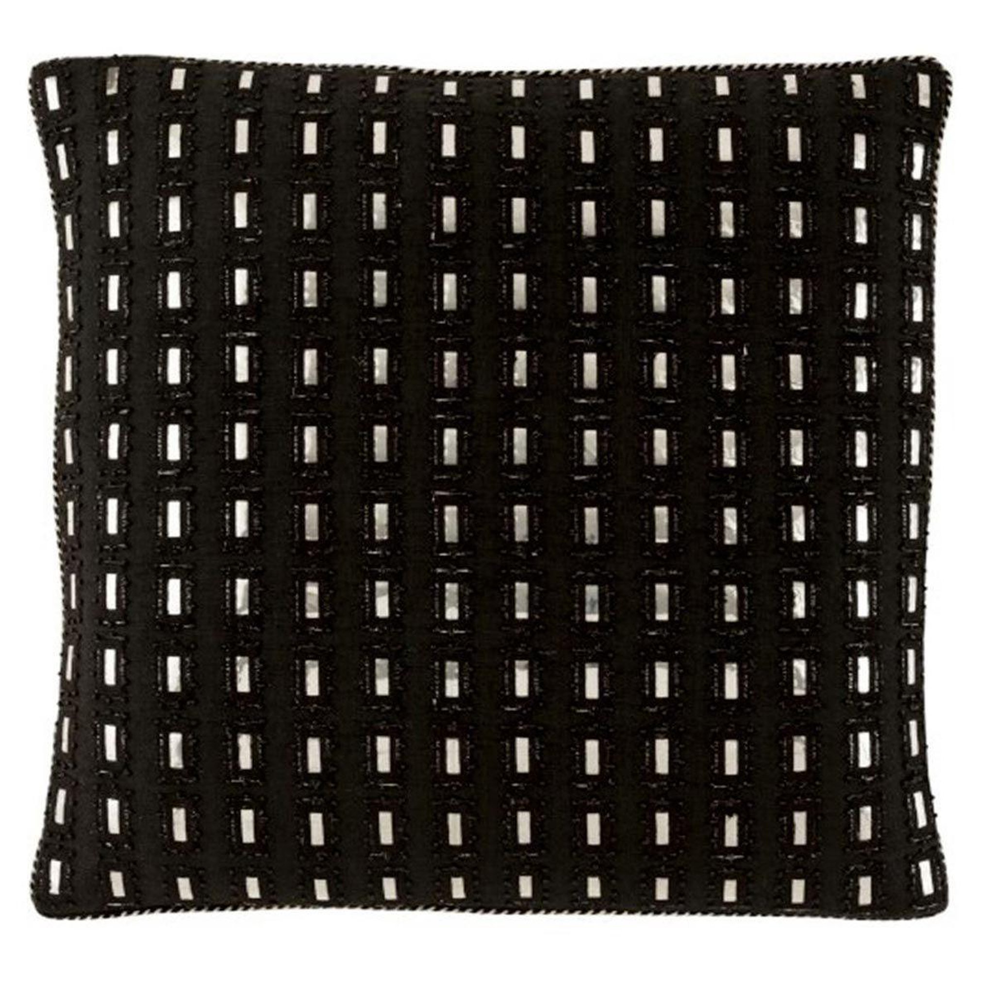 Voir la diapositive 1 : J-LINE Coussin Déco  Miroir Rectangulaire  45x45cm Noir