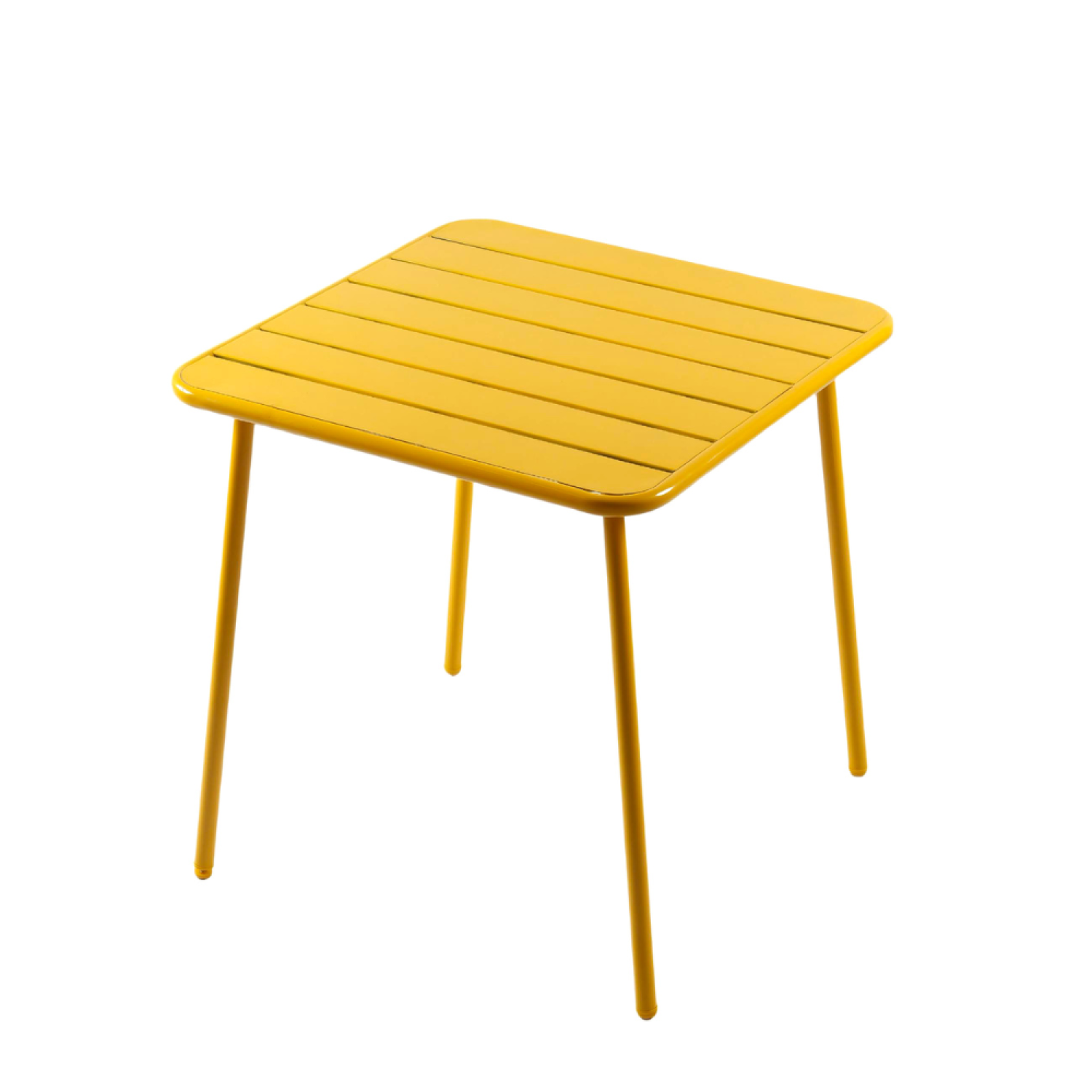 CONCEPT USINE Table carrée 4 places 70x70cm jaune bergame
