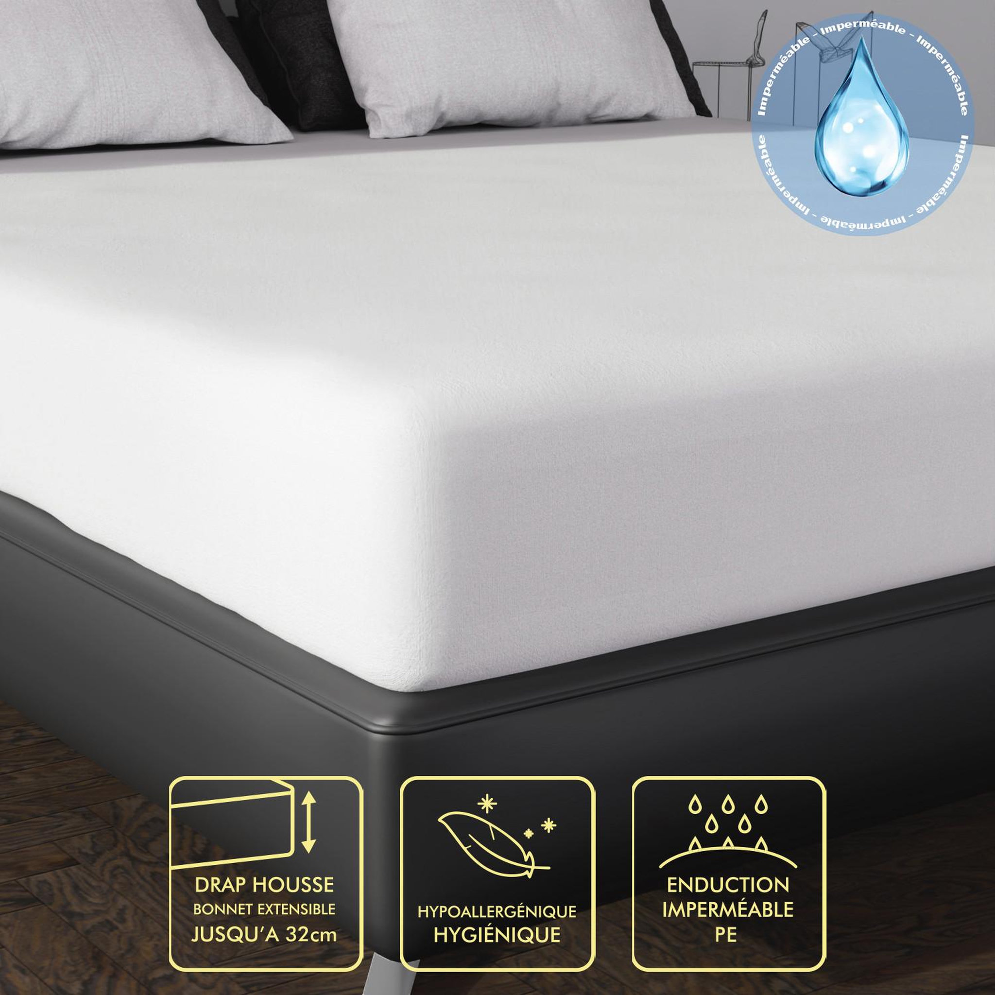 Voir la diapositive 2 : SOLEIL D'OCRE Protège matelas imperméable bébé EPONGE