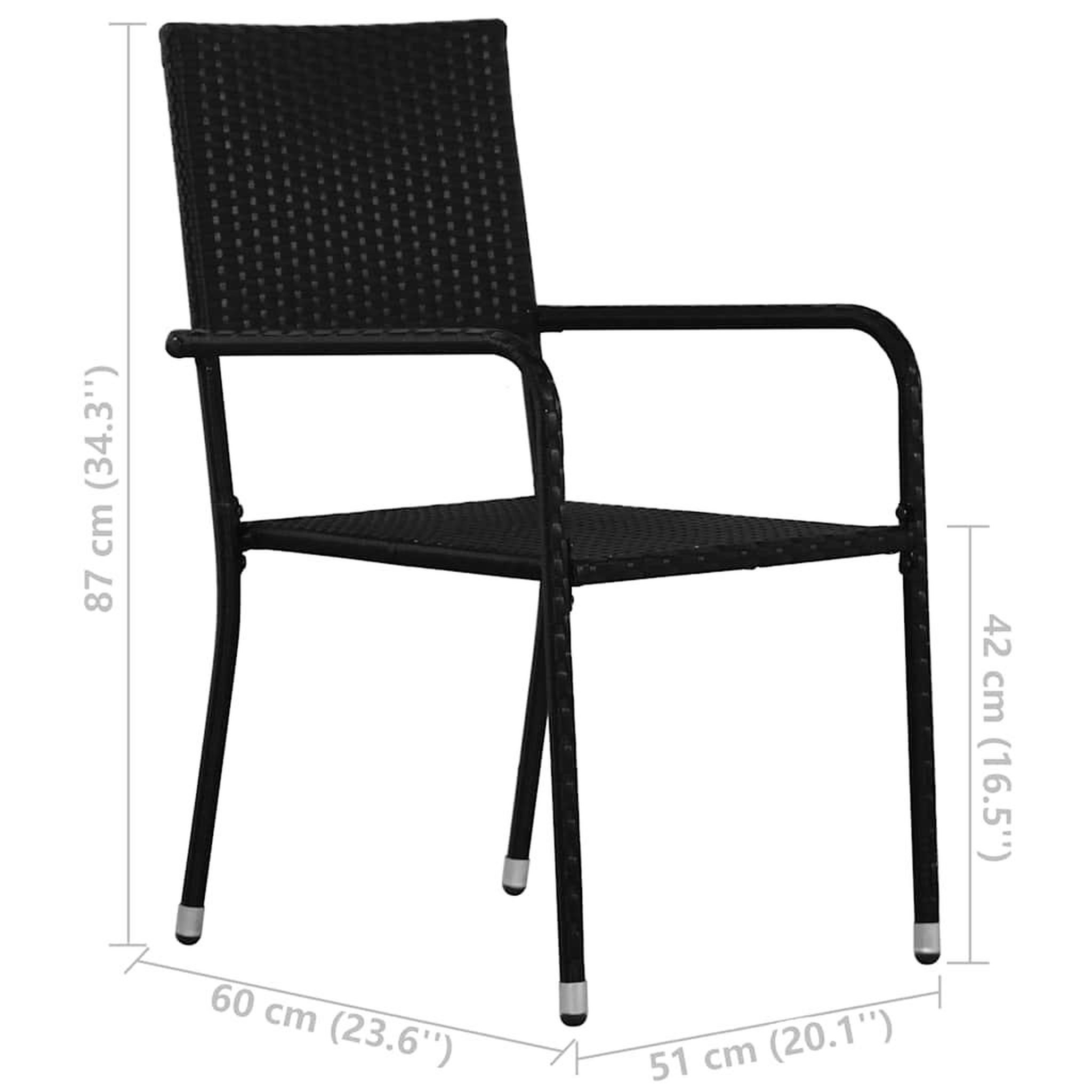 Voir la diapositive 3 : VIDAXL Ensemble a manger de jardin 3 pcs Noir