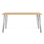 Voir la diapositive 4 : ID MARKET Table à manger vintage rectangle NOEMI 8 personnes bois pied épingle 160 cm