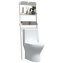 Voir la diapositive 4 : VIDAXL Etagere de toilette Blanc 63,5x32x179 cm Bois de pin massif