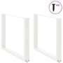 Voir la diapositive 3 : VIDAXL Pieds de table a manger forme de U 2 pcs blanc 100x(72-73) cm