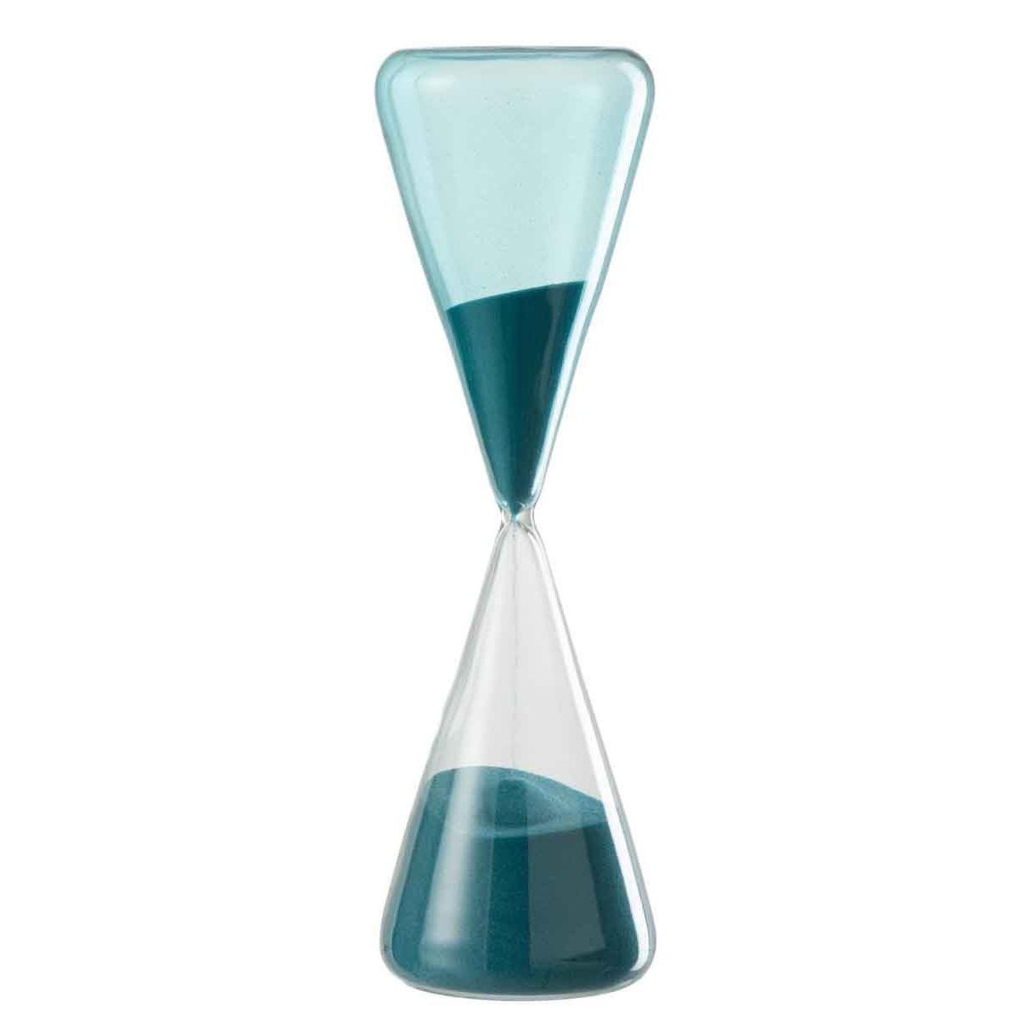 J-LINE Sablier Déco Design  Verre  30cm Bleu