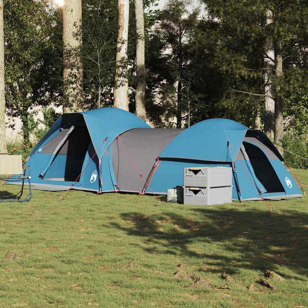 VIDAXL Tente de camping 5 personnes bleu impermeable