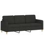 Voir la diapositive 4 : VIDAXL Canapé 3 places avec oreillers décoratifs noir 180 cm tissu
