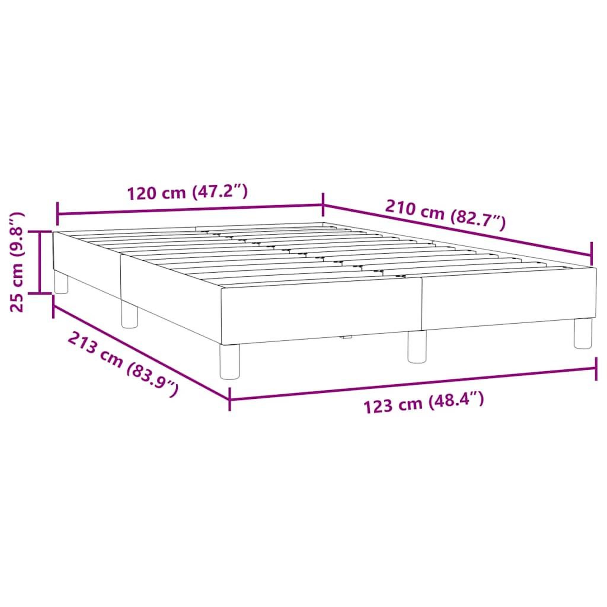 Voir la diapositive 6 : VIDAXL Cadre de lit sans matelas gris fonce 120x210 cm velours
