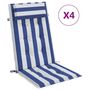 Voir la diapositive 2 : VIDAXL Coussins de chaise a dossier haut lot de 4 rayures bleu/blanc