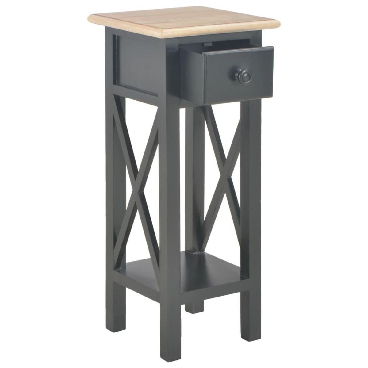 VIDAXL Table d'appoint Noir 27 x 27 x 65,5 cm Bois