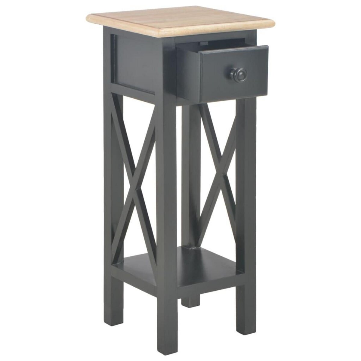 VIDAXL Table d'appoint Noir 27 x 27 x 65,5 cm Bois