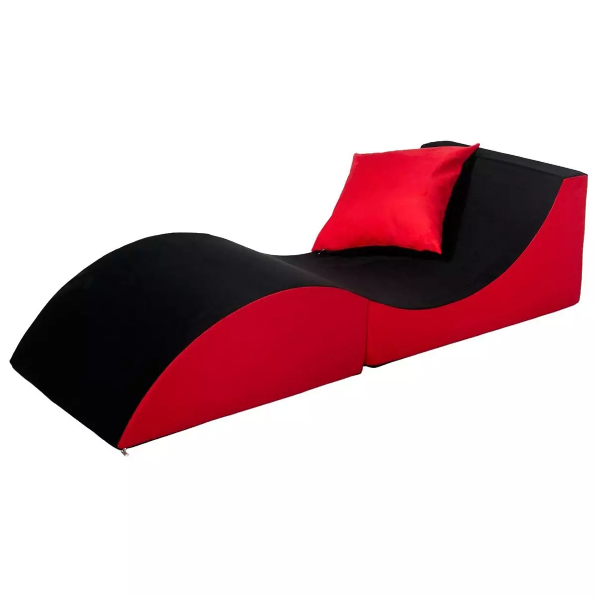  Chaise longue 3 en 1 multi-usage noir-rouge