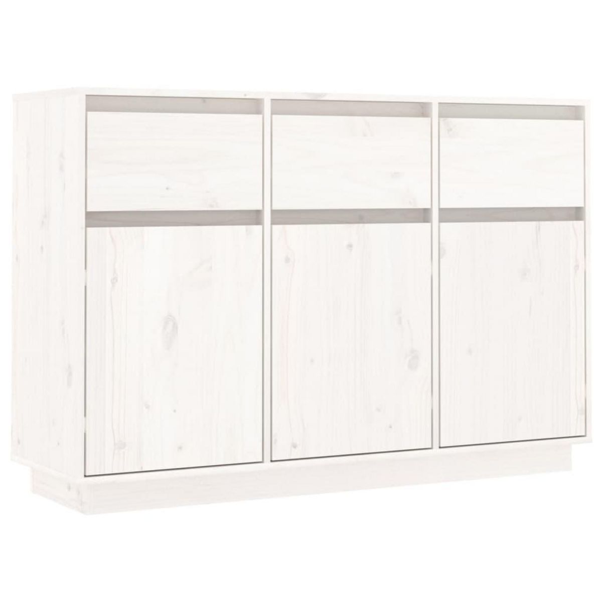 VIDAXL Buffet blanc 110x34x75 cm bois massif de pin