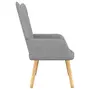 VIDAXL Chaise de relaxation avec tabouret Gris clair Tissu