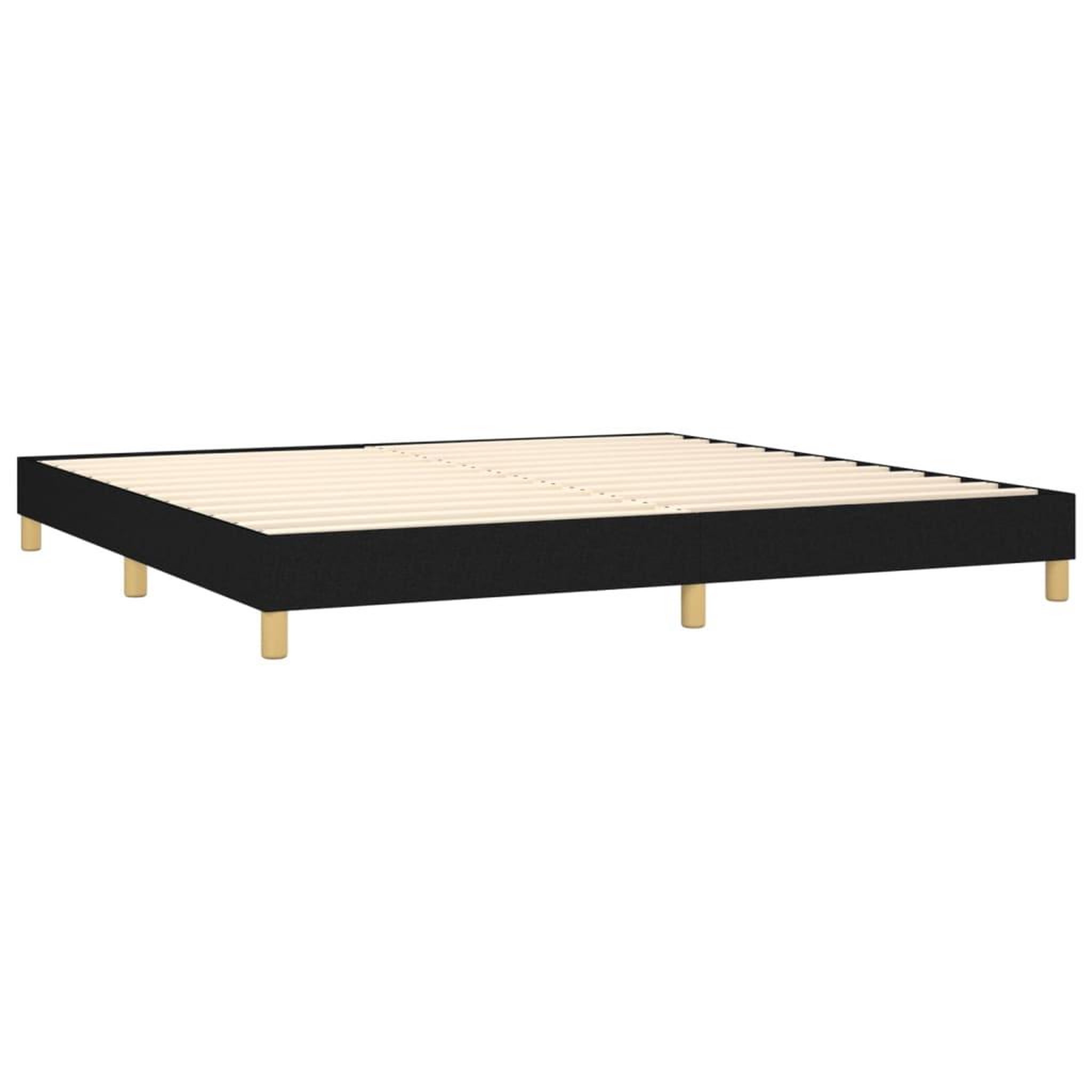 Voir la diapositive 4 : VIDAXL Sommier a lattes de lit avec matelas Noir 200x200 cm Tissu